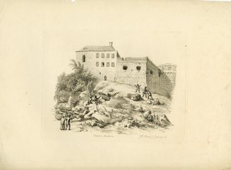 Antique Master Print-CASTLE-BENTHEIM-VIEW-LANDSCAPE-Marcus-1816