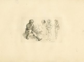 Antique Master Print-PEASANT-STUDIES-FIGURE-SKETCHES-Marcus-1809