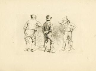 Antique Master Print-PEASANTS-BACKVIEW-RURAL-FIGURE-STUDY-Marcus-1815