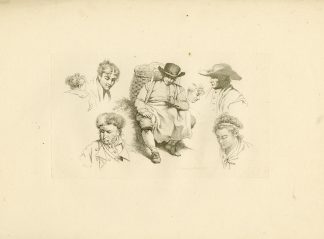 Antique Master Print-PEASANT-FIGURE-STUDIES-MARCUS-HEADS-Marcus-1811