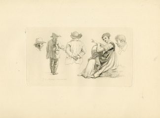 Antique Master Print-RUSTIC-FIGURE-STUDY-Marcus-1808