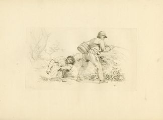 Antique Master Print-YOUNG-MAN-WOMAN-COUNTRYSIDE-SCENE-Marcus-1810