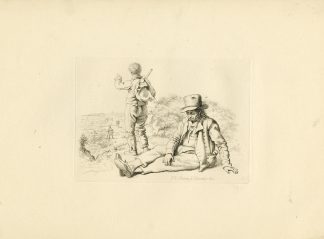 Antique Master Print-RURAL-RESTING-TRAVELLERS-LANDSCAPE-Marcus-1811