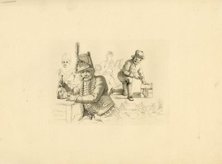 Antique Master Print-SOLDIER-DRINKING-PEASANT-FIGURE-STUDY-Marcus-1809