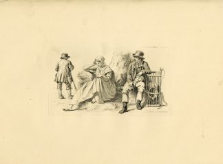 Antique Master Print-RESTING-FIGURES-RURAL-GENRE-STUDY-Marcus-1808