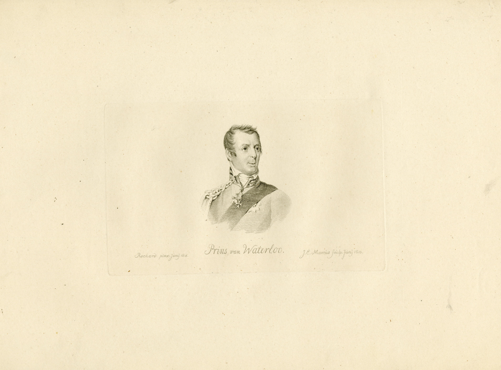 , Antique Print-PRINS-VAN-WATERLOO-Marcus-Rochard-1818, Pictura Antique Prints