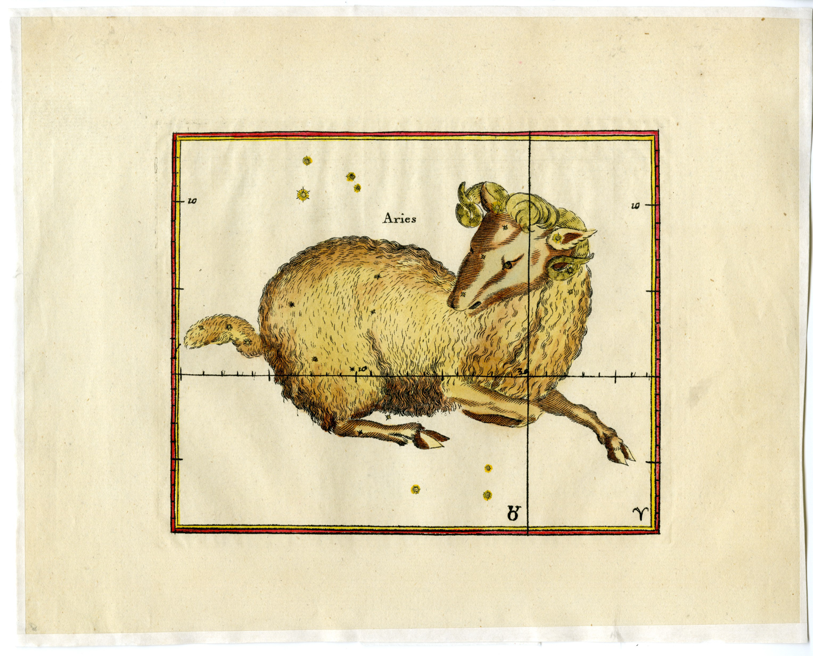 , Antique Print-ASTRONOMY-ASTROLOGY-CONSTELLATION-ZODIAC-ARIES-Seller-1677, Pictura Antique Prints