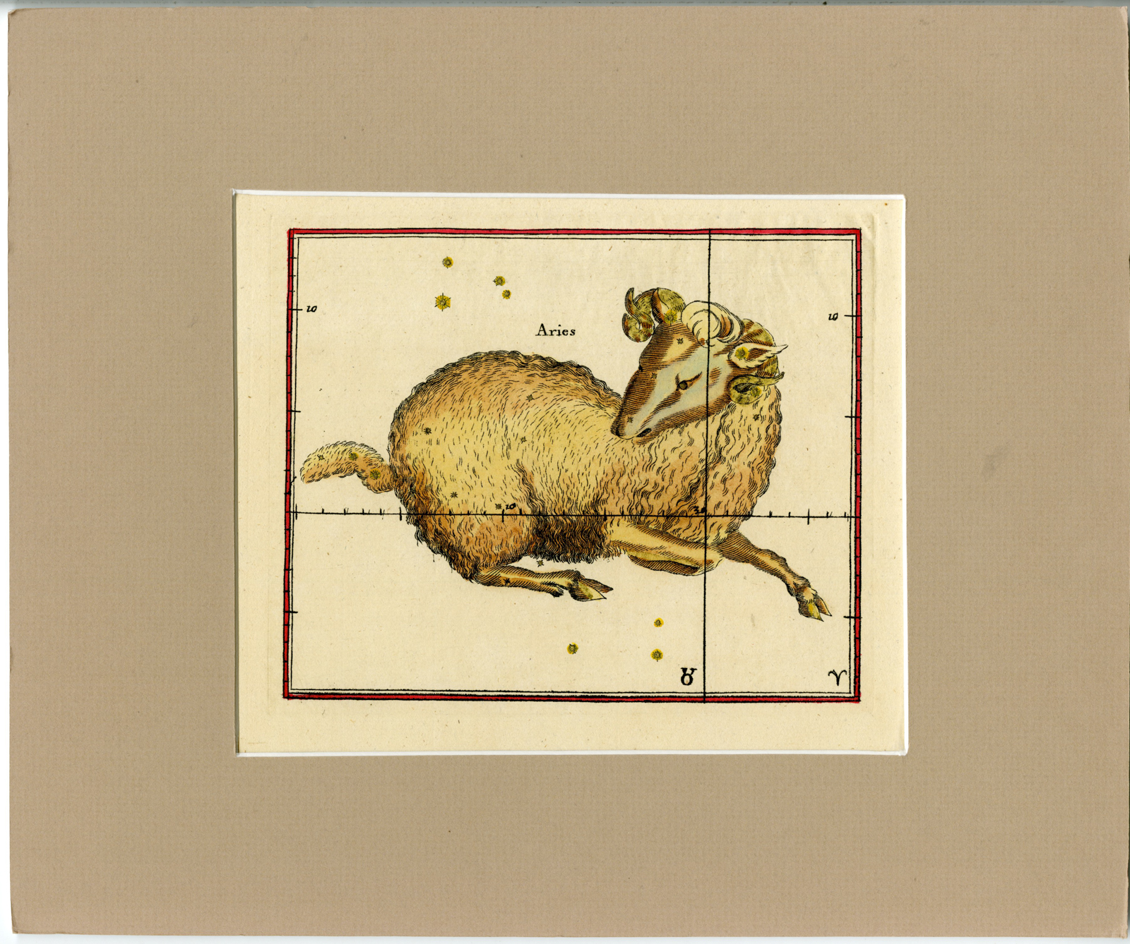 , Antique Print-ASTRONOMY-ASTROLOGY-CONSTELLATION-ZODIAC-ARIES-Seller-1677, Pictura Antique Prints
