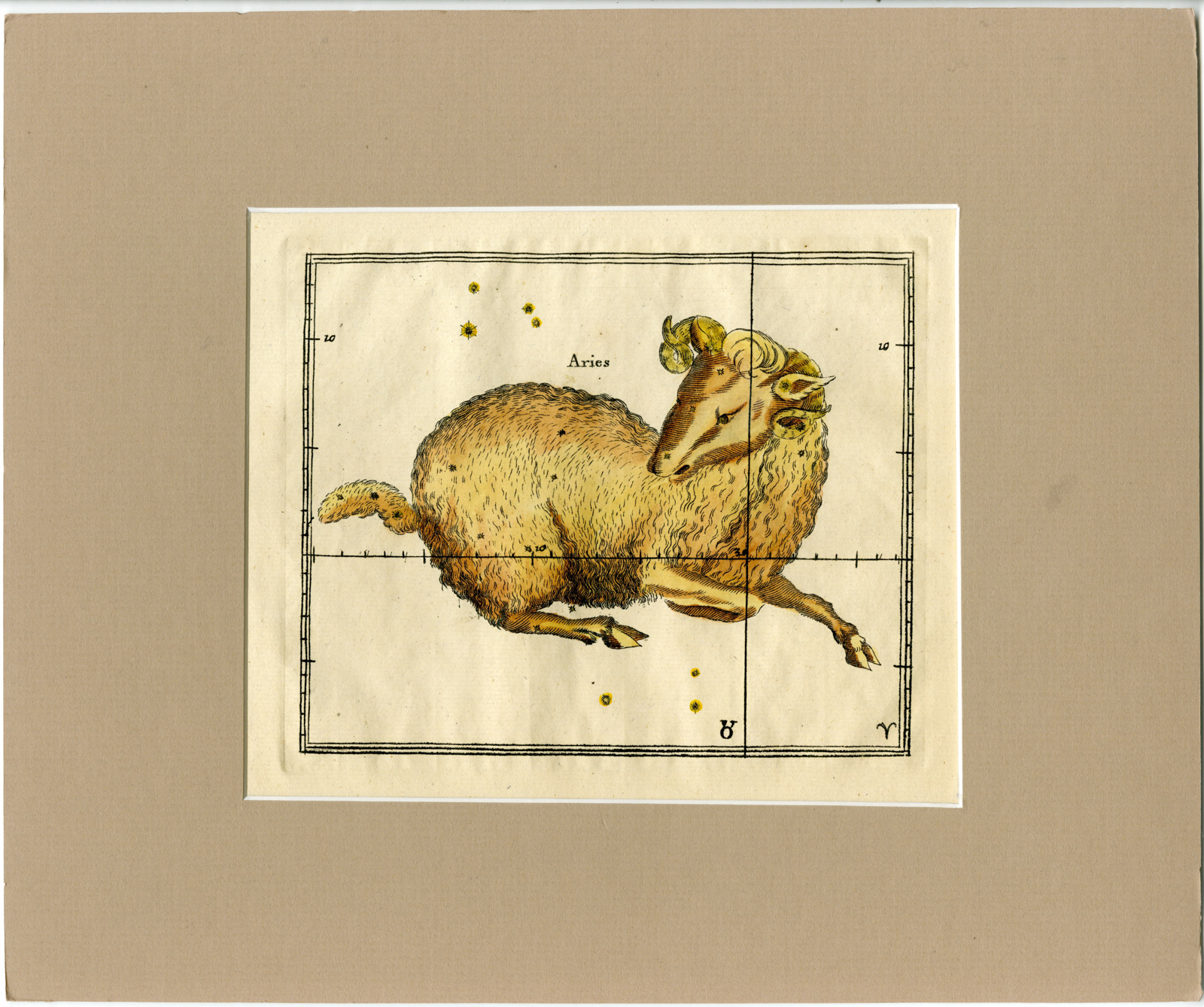 , Antique Print-ASTRONOMY-ASTROLOGY-CONSTELLATION-ZODIAC-ARIES-Seller-1677, Pictura Antique Prints