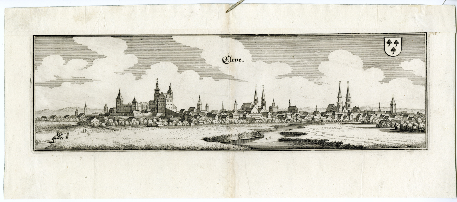 , Antique Print-CLEVE-KLEVE-GERMANY-Merian-c.1650, Pictura Antique Prints