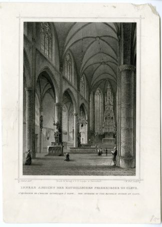 Antique Print-KLEVE-CLEVE-CATHOLIC CHURCH-GERMANY-Kolb-Rohbock-c.1850