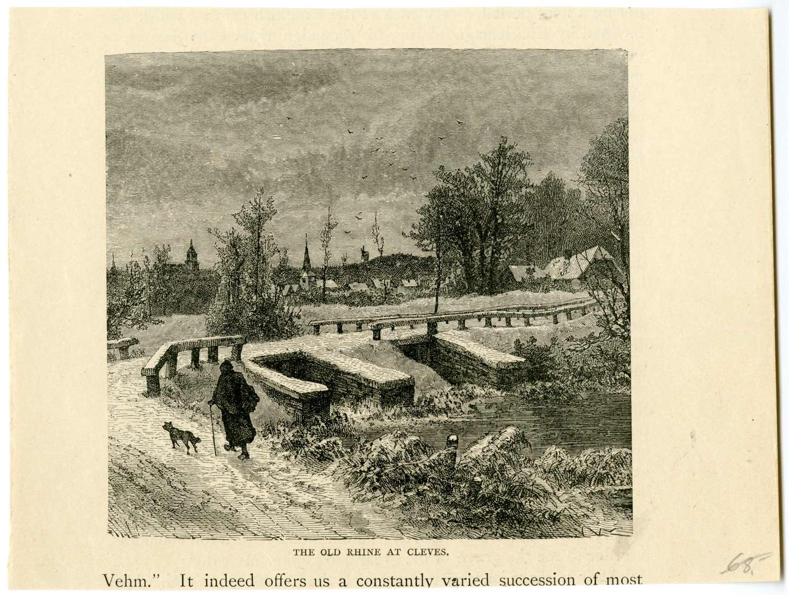 , Antique Print-KLEVE-CLEVE-OLD RHINE-ALTE RHEIN-GERMANY-Cichorius-Closs-c.1885, Pictura Antique Prints