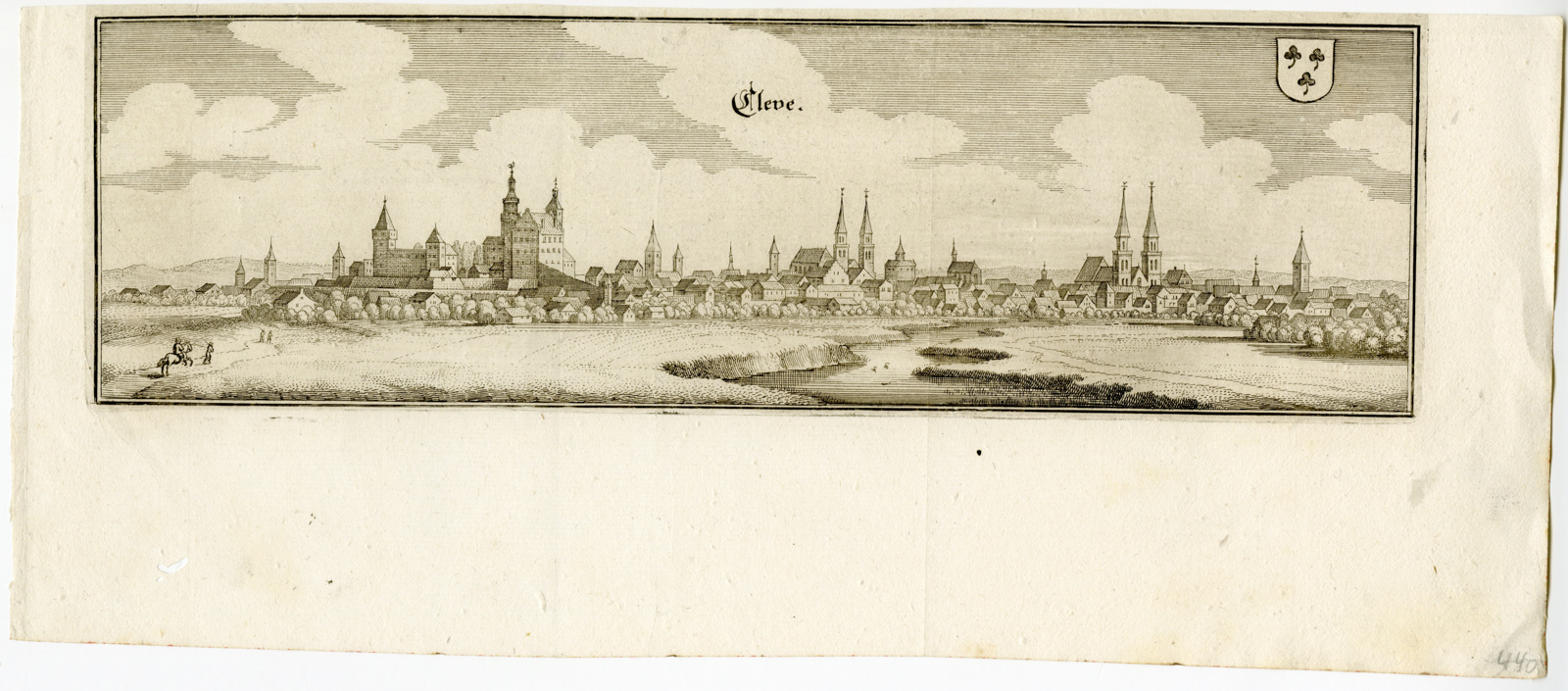 , Antique Print-KLEVE-CLEVE-SCHLOSS-CASTLE-GERMANY-Merian-c.1650, Pictura Antique Prints