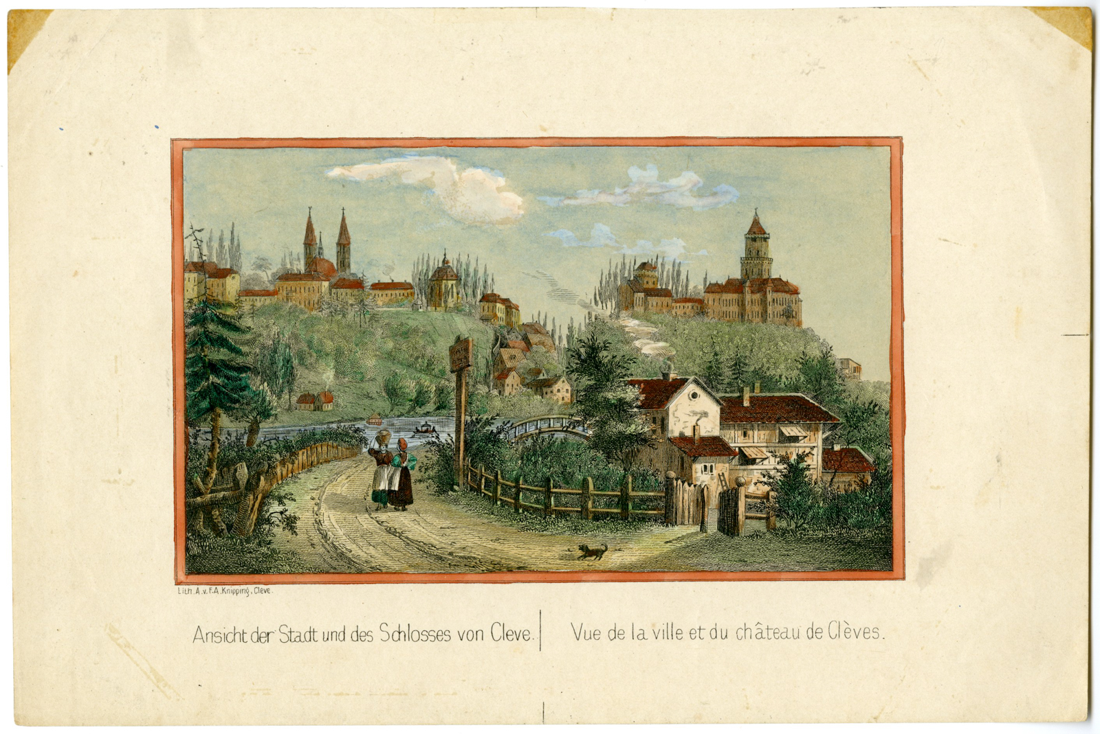 , Rare-Antique Print-KLEVE-CLEVE-CASTLE-VIEW-GERMANY-Knipping-Jelle-c.1870, Pictura Antique Prints