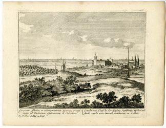 Antique Print-KLEVE-SCHWANENBURG CASTLE-PANORAMA-GERMANY-Schenk-c.1700