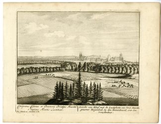 Antique Print-KLEVE-SCHWANENBURG CASTLE-PANORAMA-GERMANY-Schenk-c.1700