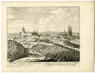 Antique Print-KLEVE-ZOO-MONASTERY-PANORAMA-GERMANY-Schenk-c.1700