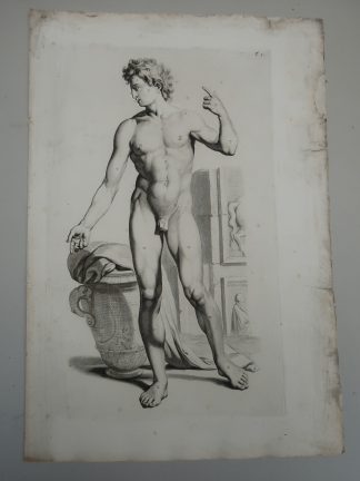 Antique Print-T.1.-ANATOMICAL-FRONT-VIEW-MALE-HUMAN-BODY-de Lairesse-Bidloo-1728