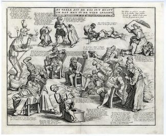 Antique Print-CARTOON-WIND TRADE-MONK-QUACKS-CUT THE BOULDER-John Law-1720