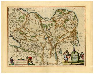 Antique Map-TARTARY-ASIA-CHINA-RUSSIA-MONGOLIA-CAMEL-Blaeu-16RB-35