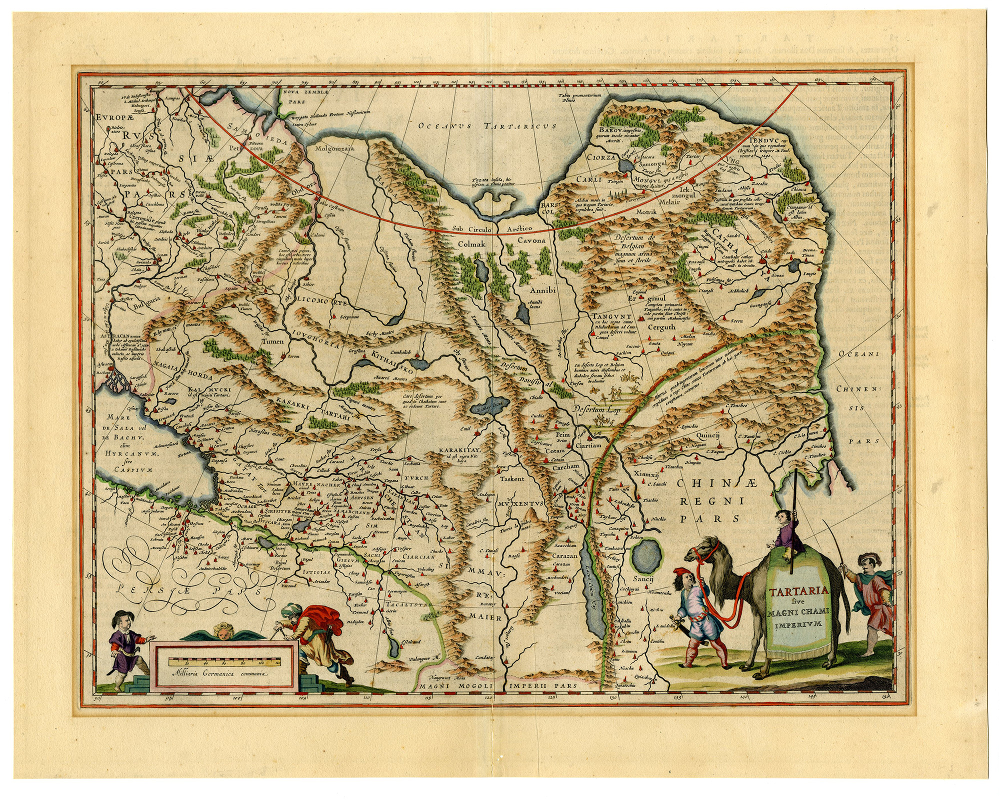 , Antique Map-TARTARY-ASIA-CHINA-RUSSIA-MONGOLIA-CAMEL-Blaeu-16RB-35, Pictura Antique Prints