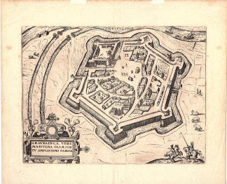 Antique Print-FRANCE-GREVELINGE-HORSES-CITY-PAS DE CALAIS-Guicciardini -1582