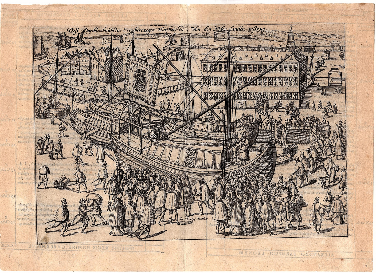, Antique Print-ARCHDUKE-MATTHIAS-NETHERLANDS-Hogenberg-Aitzinger-1583, Pictura Antique Prints