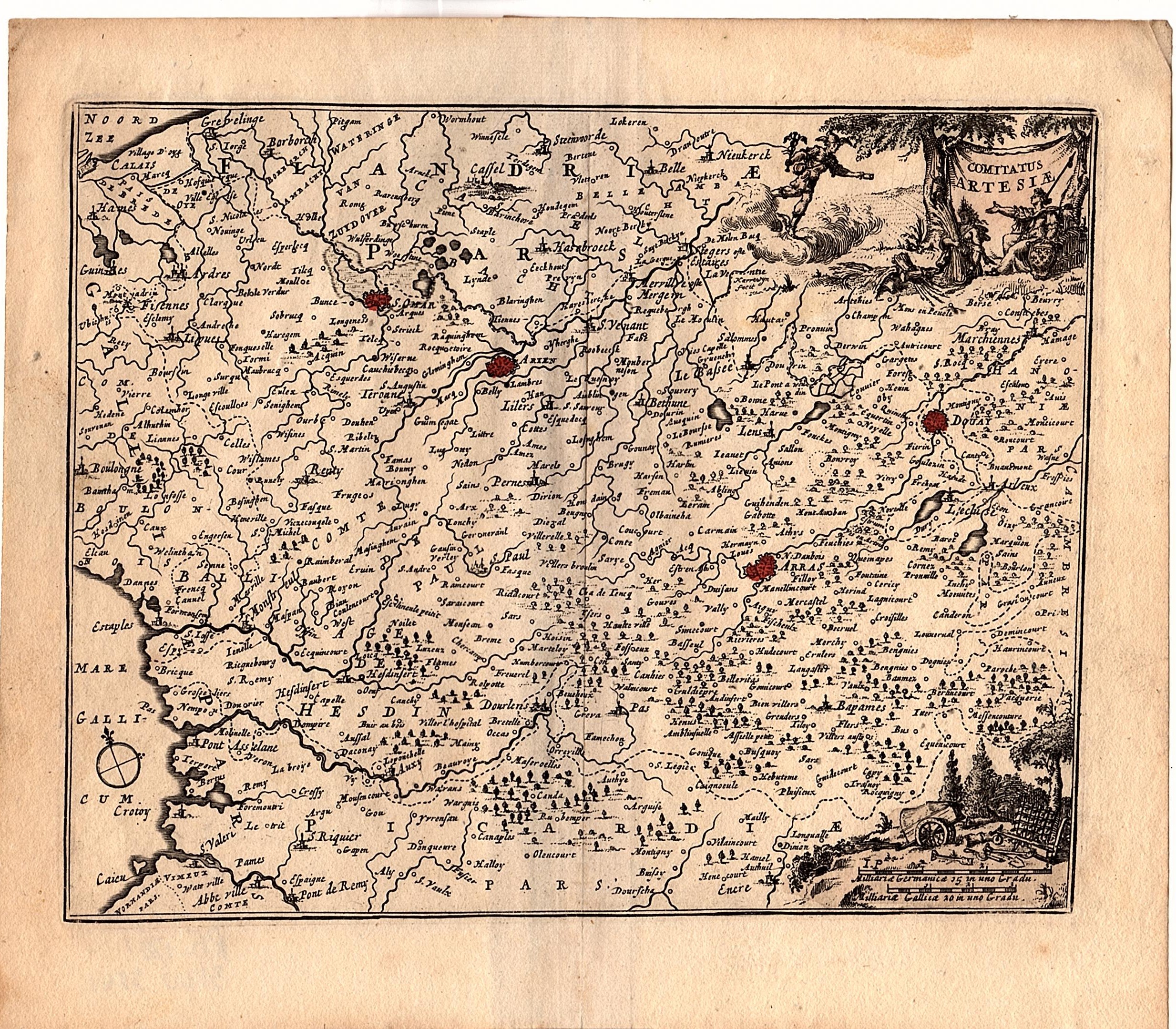 , Antique Map-FRANCE-NORD PAS DE CALAIS-ARRAS-DOUAI-ARTOIS-Anonymous-1700, Pictura Antique Prints