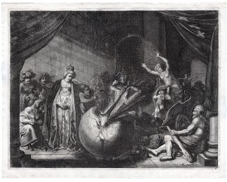 Antique Master Print-MARIA DE MEDICI-FRENCH VIRGIN-EMPIRE-Nolpe-Moeyaert -1639