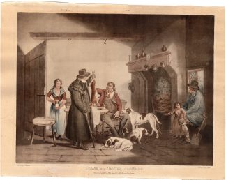 Antique Print-ENGLAND-PUB-ALEHOUSE-HUNTER-HOUNDS-DOGS-DRINKING-Ward-Morland-1794