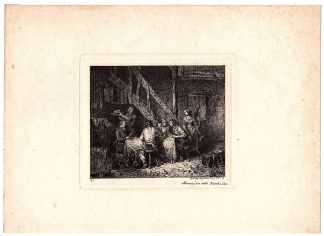 Antique Print-FARMERS INN-FARMERS-EATING-DRINKING-Jacque-1860