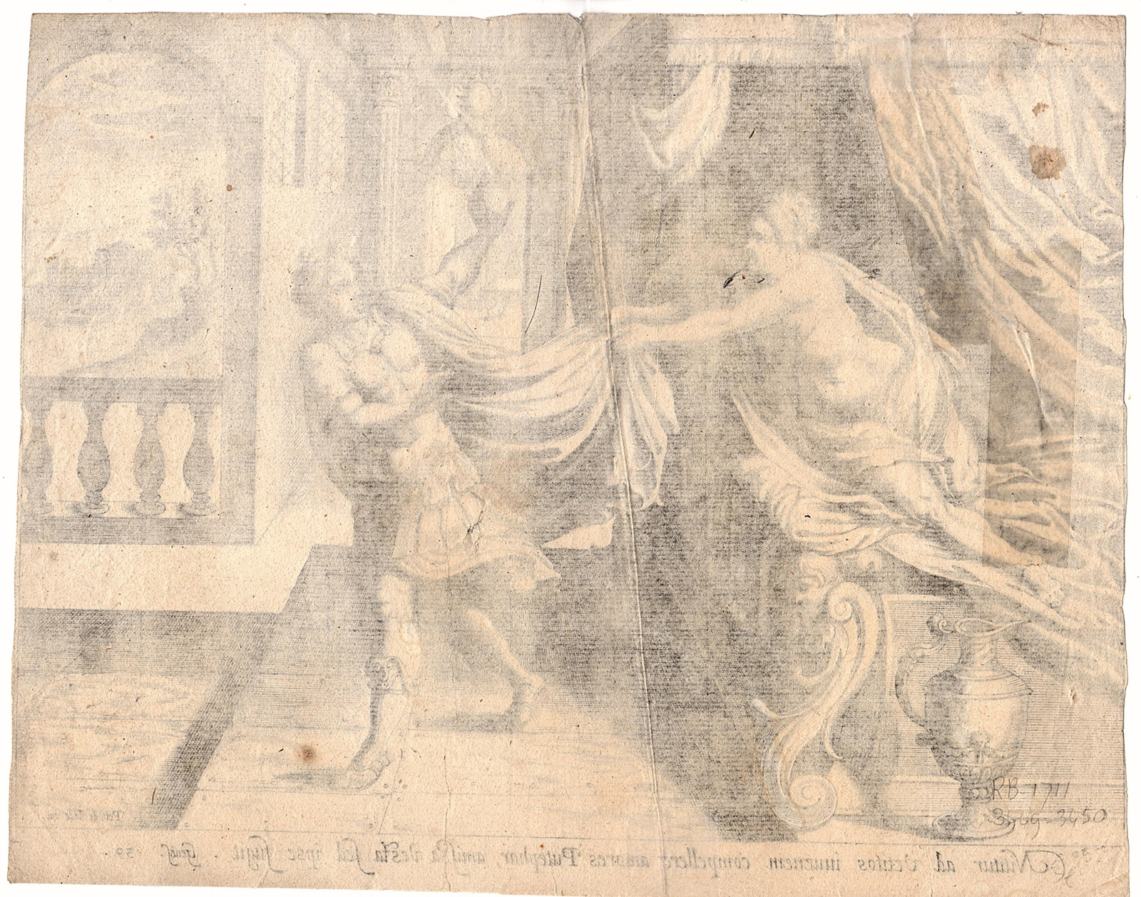 , Antique Master Print-BIBLE-RELIGION-JOSEPH-POTIPHAR’S WIFE-BED-NAKED-Jode-1600, Pictura Antique Prints