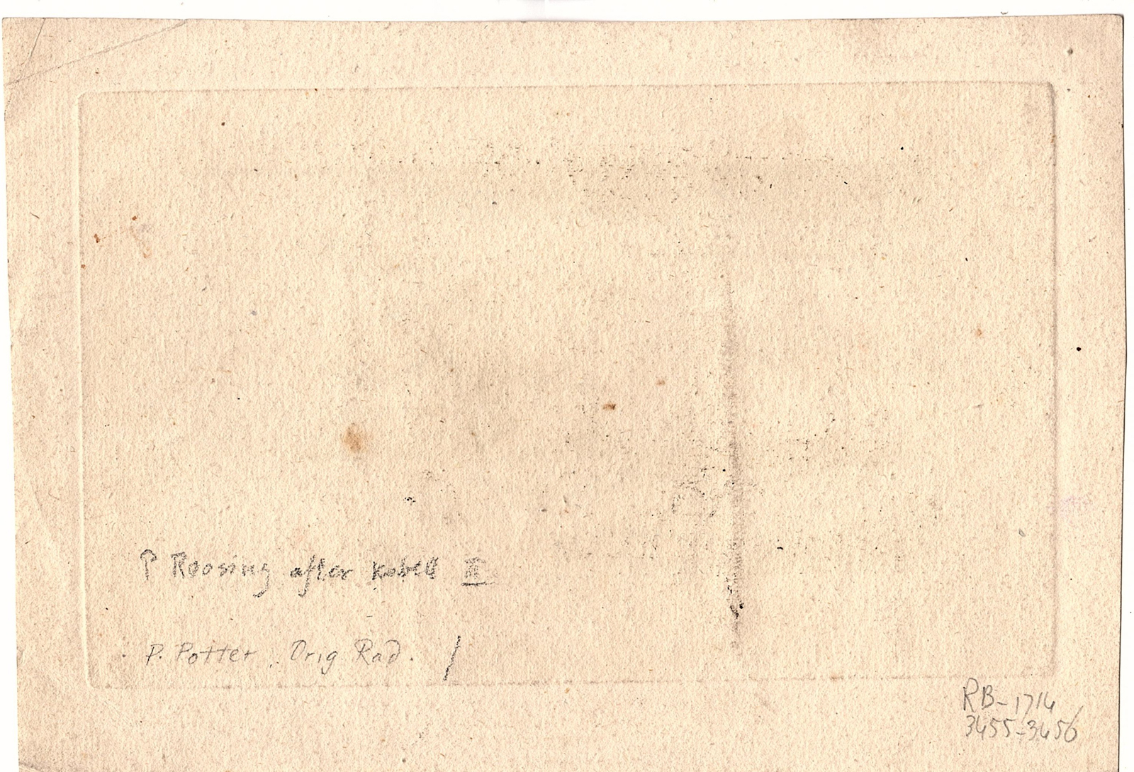 RB 3456 416x283 Antique Master Print-ANIMAL-COW-NATURE-MEADOW-FENCE-Roosing-Kobell II-ca 1825 - Image 2