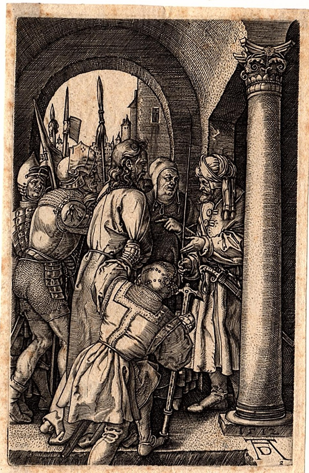 , Antique Master Print-RELIGION-BIBLE-CHRIST-PILATE-ECCO HOMO-Durer-c.1600, Pictura Antique Prints