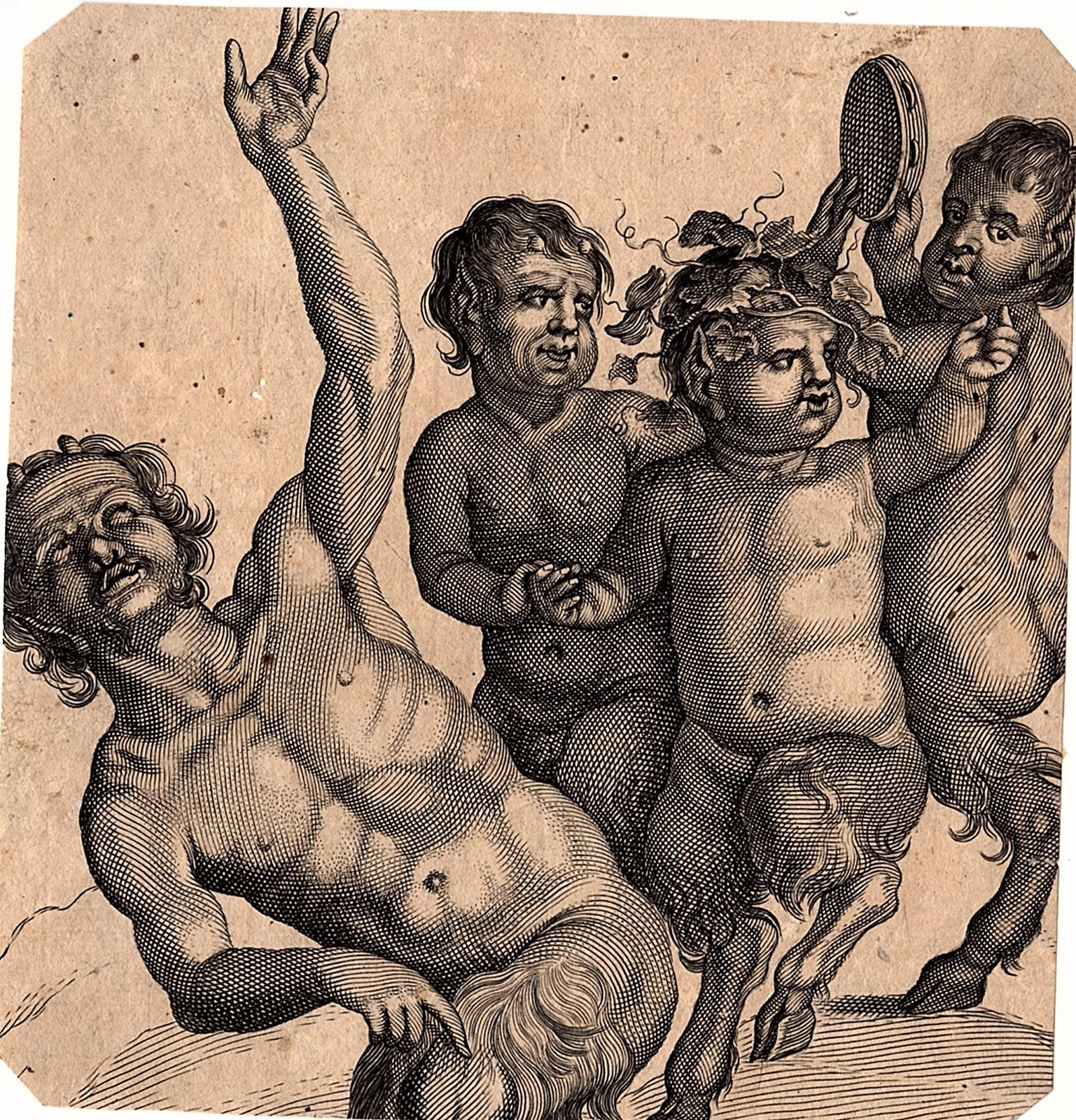 , Antique Master Print-DEVILS-SATANS-DANCING-MUSIC-FAUN-Anonymous-c.1620, Pictura Antique Prints