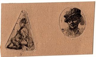 2-Antique Master Prints-PORTRAIT-SITTING MAN-YOUNG MAN WITH HAT-Gourdaine-1785