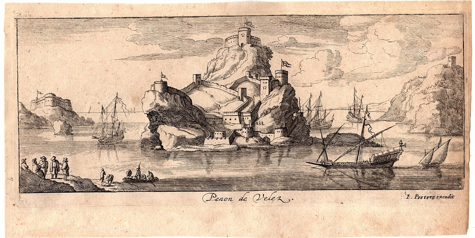 , Antique Print-PENON DE VELEZ-GOMERA-SPAIN-ISLAND-SEA-Vorsterman-Peeters-1680, Pictura Antique Prints