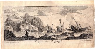 Antique Print-PELAGIE ISLANDS-LAMPEDUSA-ITALY-CASTLE-SEA-Vorsterman-Peeters-1680