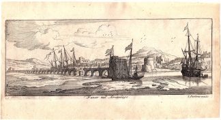 Antique Print-FANAR-LEBANON-MIDDLE EAST-CASTLE-SEA-Vorsterman-Peeters-1680