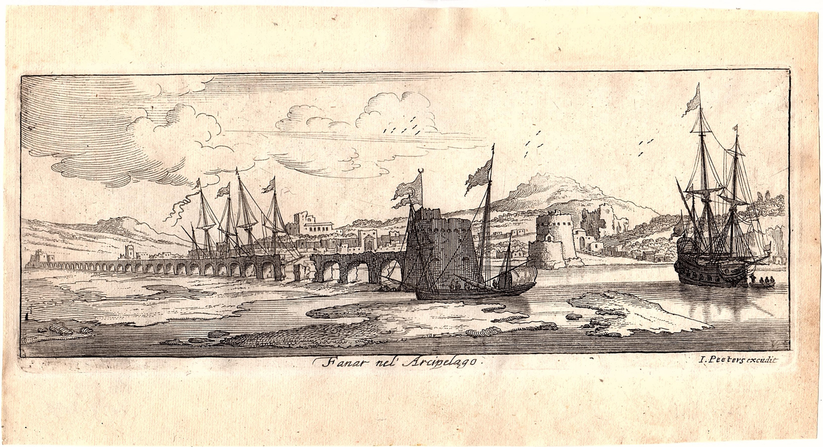 , Antique Print-FANAR-LEBANON-MIDDLE EAST-CASTLE-SEA-Vorsterman-Peeters-1680, Pictura Antique Prints