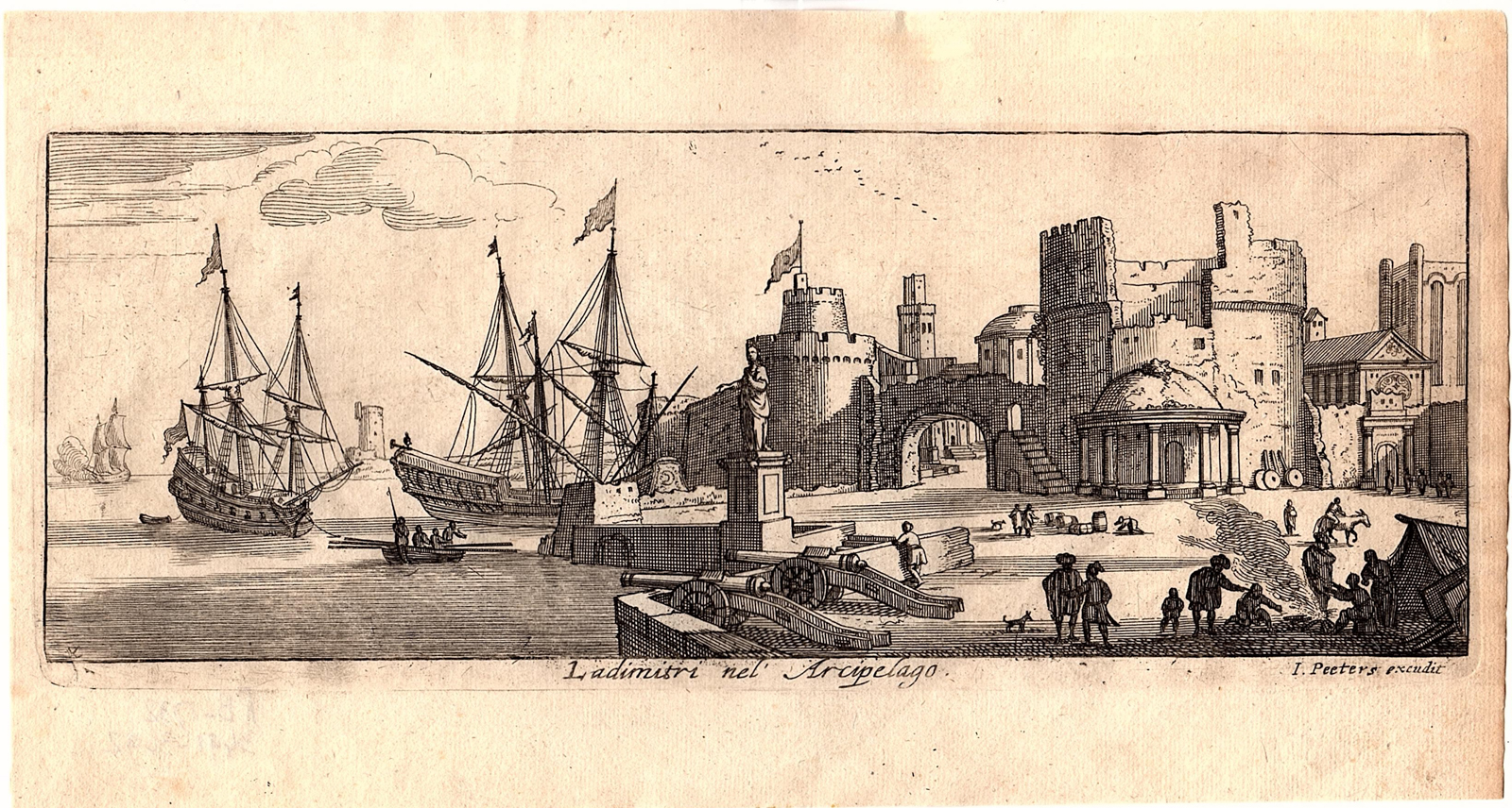 , Antique Print-EDREMIT-ADRAMYTTIUM-TURKEY-CITY-CANONS-Vorsterman-Peeters-1680, Pictura Antique Prints