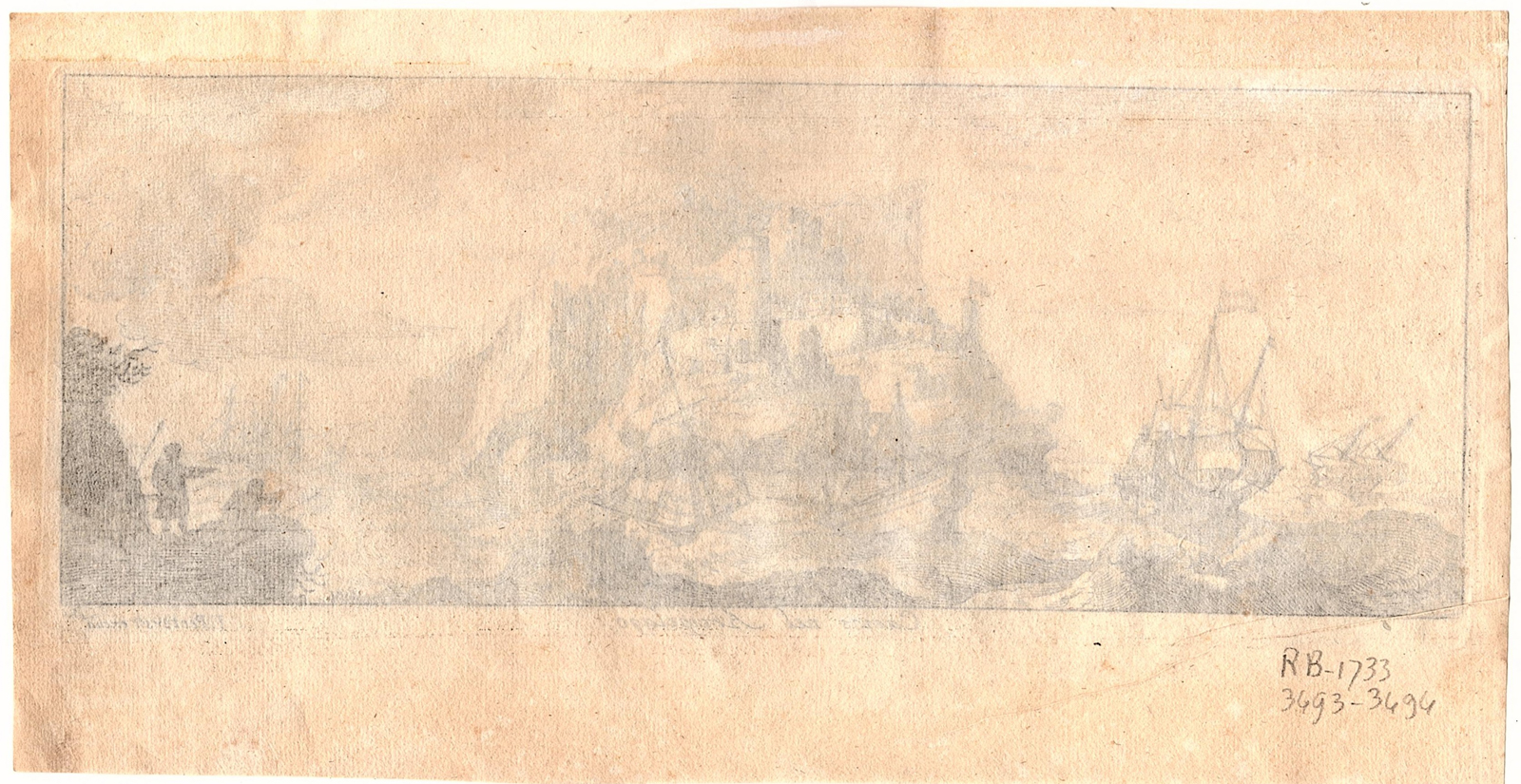 , Antique Print-SAMOS ISLANDS-GREECE-AEGEAN SEA-CASTLE-SHIPS-Vorsterman-1680, Pictura Antique Prints