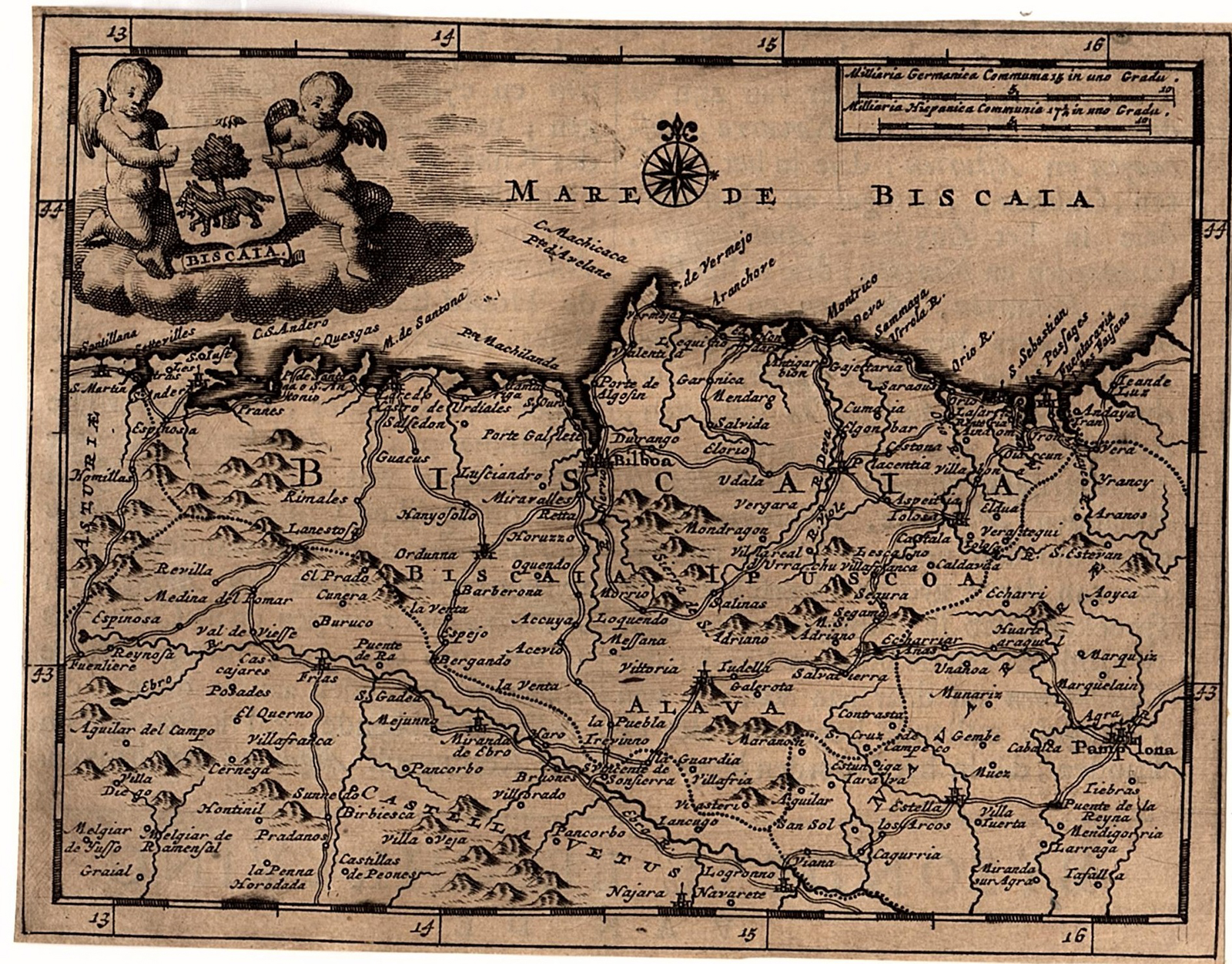 , Antique Print-SPAIN-BISCAY-PROVINCE-GULF OF BISKAY-SEA-van der Aa-1710, Pictura Antique Prints