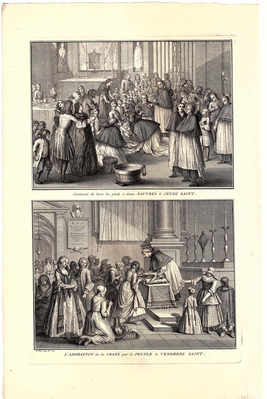 , Antique Print-FOOTWASHING-POOR PEOPLE-CEREMONY-PRIEST-Picart-Herrliberger-1720, Pictura Antique Prints