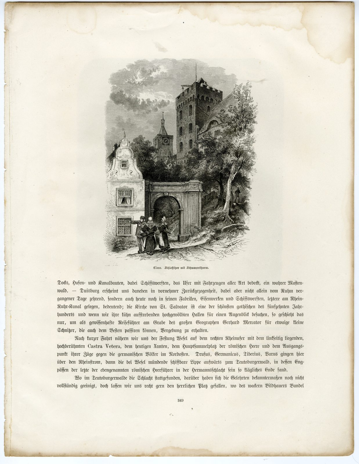 , Antique Print-KLEVE-SCHWANENBURG CASTLE-GERMANY-Weigand-Weber-c.1880, Pictura Antique Prints