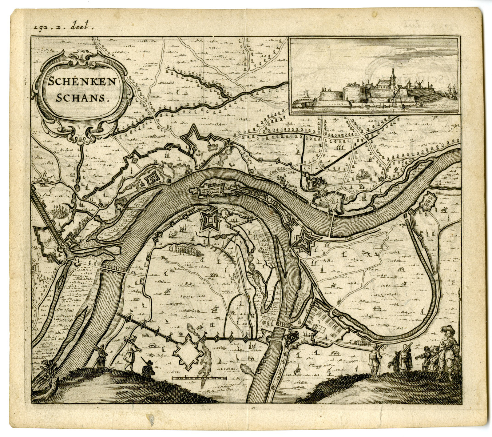 , Antique Map-SCHENKENSCHANZ-SCHENKENSCHANS-GERMANY-Anonymous-c.1700, Pictura Antique Prints