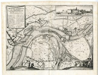 Antique Map-SCHENKENSCHANZ-SIEGE-FORTRESS-GERMANY-Merian-1639