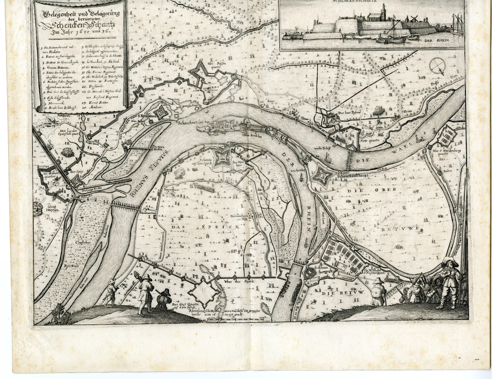 Pictura 09357 416x320 Antique Map-SCHENKENSCHANZ-SIEGE-FORTRESS-GERMANY-Merian-1639 - Image 2