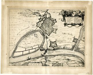 Antique Map-WESEL-SIEGE-FORTRESS-WAR-GERMANY-Merian-c.1650