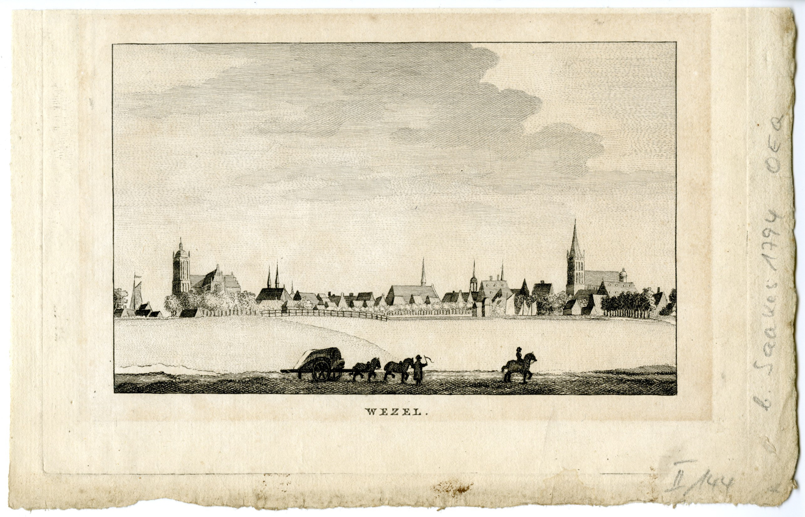 , Antique Print-WESEL-WEZEL-VIEW-GERMANY-Saakes-1794, Pictura Antique Prints